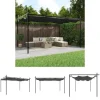 Online The Living Store pergola med sammenrulleligt tag 395x292x230 cm antracitgrå - Festtelte & havepavilloner Buer, Spalier, Lysthuse Uden Tag