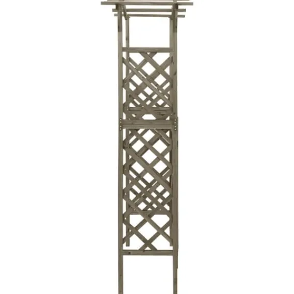 Sale The Living Store pergola med låge 116x40x204 cm massivt grantræ grå - Havebuer, espalierer & pergolaer Buer, Spalier, Lysthuse Uden Tag