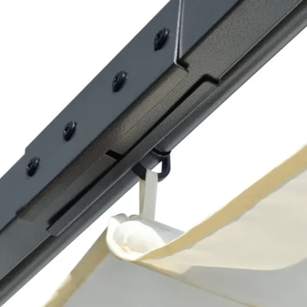 Sale The Living Store pergola med tilbagetrækkeligt tag 3x3 m stål cremefarvet - Havebuer, espalierer & pergolaer Buer, Spalier, Lysthuse Uden Tag