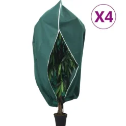 Haveduge^The Living Store plantebeskyttelse med lynlås 4 stk. 70 g/m² 1,2x1,8 m - Havearbejde – tilbehør