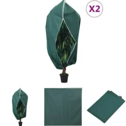 Haveduge^The Living Store plantebeskyttelse med lynlås 2 stk. 70 g/m² 1,55x1,55 m - Havearbejde – tilbehør