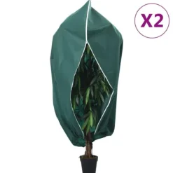 Haveduge^The Living Store plantebeskyttelse med lynlås 2 stk. 70 g/m² 1,55x1,55 m - Havearbejde – tilbehør