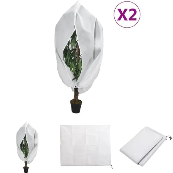 Haveduge^The Living Store plantebeskyttelse med lynlås 2 stk. 70 g/m² 3,14x2,5 m - Havearbejde – tilbehør