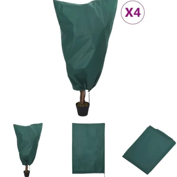 Online The Living Store plantebeskyttelse med snore 4 stk. 70 g/m² 0,8x1,2 m - Havearbejde – tilbehør Haveduge