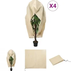 Outlet The Living Store plantebeskyttelse med lynlås 4 stk. 70 g/m² 3,93x3,5 m - Havearbejde – tilbehør Haveduge