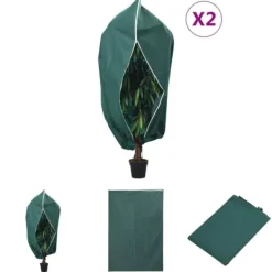 Best The Living Store plantebeskyttelse med lynlås 2 stk. 70 g/m² 1,2x1,8 m - Havearbejde – tilbehør Haveduge