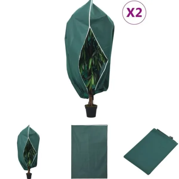 Best The Living Store plantebeskyttelse med lynlås 2 stk. 70 g/m² 1,2x1,8 m - Havearbejde – tilbehør Haveduge