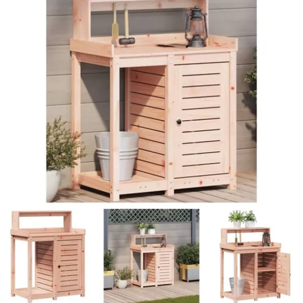 Plantningsbænke^The Living Store plantebord med hylder 82,5x50x109,5 cm massivt douglasgran - Planteborde