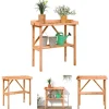 Discount The Living Store plantebord med hylde 78x38x82,5 cm massivt grantræ brun - Planteborde Plantningsbænke