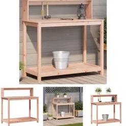 Hot The Living Store plantebord med hylder 108x50x109,5 cm massivt douglasgran - Planteborde Plantningsbænke