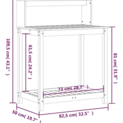Hot The Living Store plantebord med hylder 82,5x50x109,5 cm massivt fyrretræ hvid - Planteborde Plantningsbænke