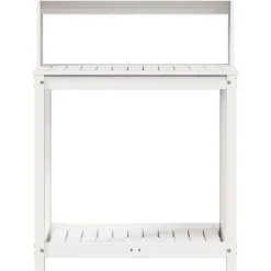 Hot The Living Store plantebord med hylder 82,5x50x109,5 cm massivt fyrretræ hvid - Planteborde Plantningsbænke