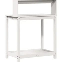 Hot The Living Store plantebord med hylder 82,5x50x109,5 cm massivt fyrretræ hvid - Planteborde Plantningsbænke