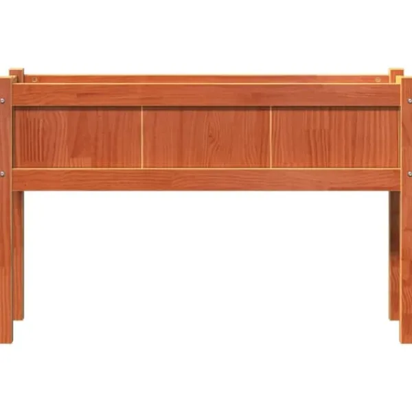 Discount The Living Store plantekasse med ben 110x31x70 cm massivt fyrretræ gyldenbrun - Plantekrukker Krukker & Plantebeholdere