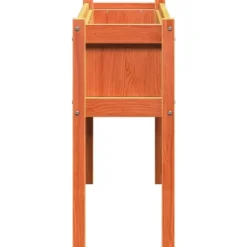 Discount The Living Store plantekasse med ben 110x31x70 cm massivt fyrretræ gyldenbrun - Plantekrukker Krukker & Plantebeholdere