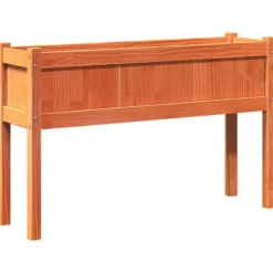 Discount The Living Store plantekasse med ben 110x31x70 cm massivt fyrretræ gyldenbrun - Plantekrukker Krukker & Plantebeholdere