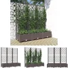 Sale The Living Store plantekasse med espalier 120x40x121,5 cm PP brun - Plantekrukker Krukker & Plantebeholdere