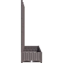 Sale The Living Store plantekasse med espalier 120x40x121,5 cm PP brun - Plantekrukker Krukker & Plantebeholdere