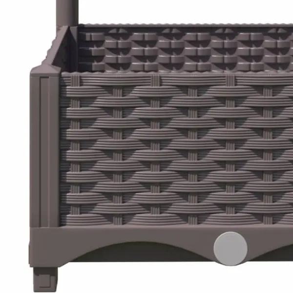 Sale The Living Store plantekasse med espalier 120x40x121,5 cm PP brun - Plantekrukker Krukker & Plantebeholdere