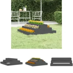 Krukker & Plantebeholdere^The Living Store plantekasse 80x80x27 cm massivt fyrretræ grå - Plantekrukker
