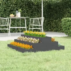 Krukker & Plantebeholdere^The Living Store plantekasse 80x80x27 cm massivt fyrretræ grå - Plantekrukker