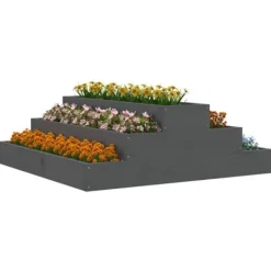Krukker & Plantebeholdere^The Living Store plantekasse 80x80x27 cm massivt fyrretræ grå - Plantekrukker