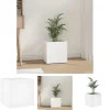 Best The Living Store plantekasse 40x40x40 cm konstrueret træ hvid - Plantekrukker Krukker & Plantebeholdere