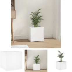 Best The Living Store plantekasse 40x40x40 cm konstrueret træ hvid - Plantekrukker Krukker & Plantebeholdere