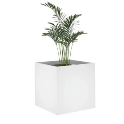 Best The Living Store plantekasse 40x40x40 cm konstrueret træ hvid - Plantekrukker Krukker & Plantebeholdere