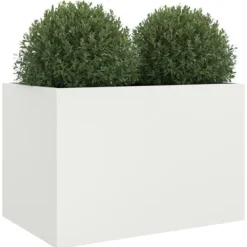 New The Living Store plantekasse 62x40x39 cm koldvalset stål hvid - Plantekrukker Krukker & Plantebeholdere