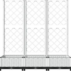 Discount The Living Store plantekasse med espalier 120x40x121,5 cm PP hvid - Plantekrukker Krukker & Plantebeholdere