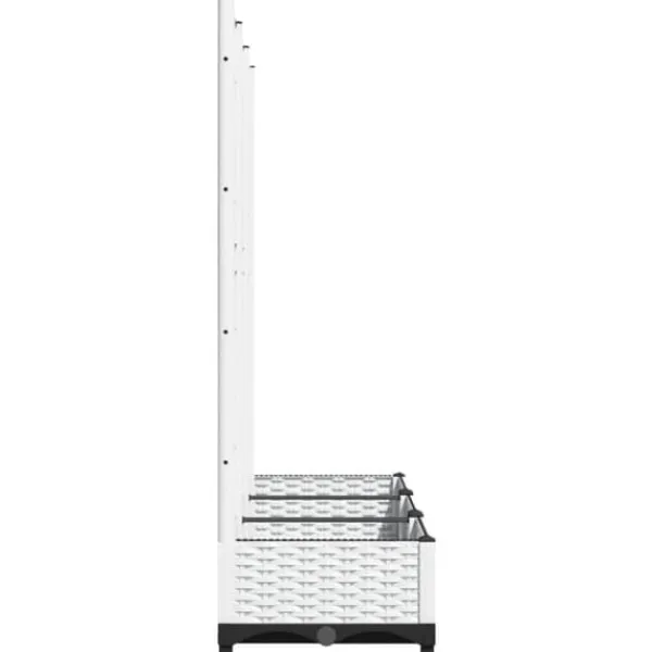 Discount The Living Store plantekasse med espalier 120x40x121,5 cm PP hvid - Plantekrukker Krukker & Plantebeholdere