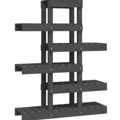 Plantestativer^The Living Store plantestativ 85x25x109,5 cm massivt fyrretræ grå - Planteborde