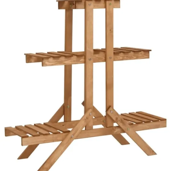 Plantestativer^The Living Store plantestativ 83x25x83 cm fyrretræ - Planteborde