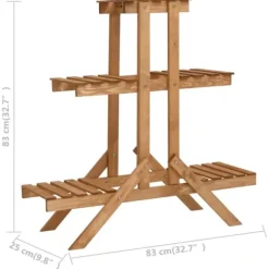 Plantestativer^The Living Store plantestativ 83x25x83 cm fyrretræ - Planteborde