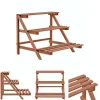 Plantestativer^The Living Store plantestativ i 3 niveauer cedertræ 48 x 45 x 40 cm - Planteborde