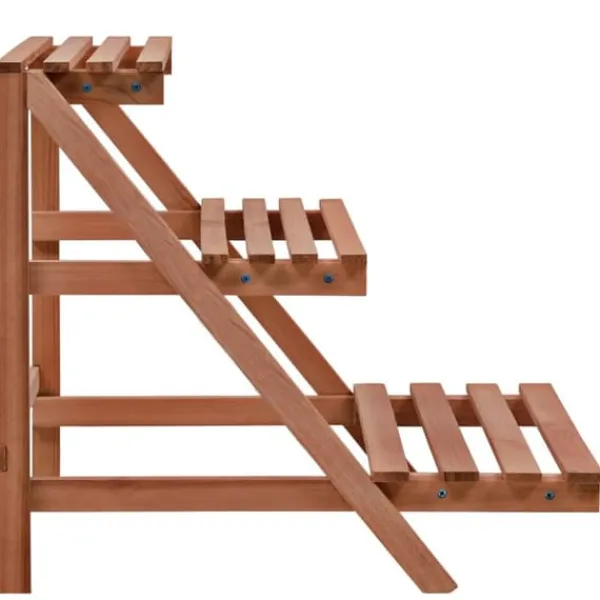 Plantestativer^The Living Store plantestativ i 3 niveauer cedertræ 48 x 45 x 40 cm - Planteborde