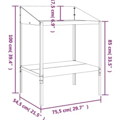 Plantestativer^The Living Store plantestativ 75,5x54,5x100 cm galvaniseret stål antracitgrå - Planteborde