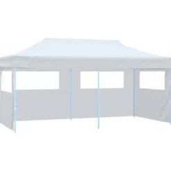 New The Living Store pop op-festtelt 3x6 m med sidevægge foldbart stål hvid - Festtelte & havepavilloner Telte & Lysthuse