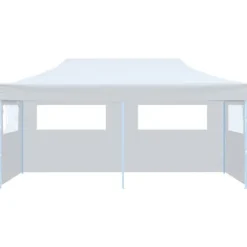 New The Living Store pop op-festtelt 3x6 m med sidevægge foldbart stål hvid - Festtelte & havepavilloner Telte & Lysthuse