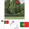 Outlet The Living Store Portugal flag og flagstang 6,23 m aluminium - Flag & vimpler Flag & Vindposer