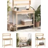 Discount The Living Store pottebænk med vask 147,5x44x139,5 cm massivt grantræ - Planteborde Plantningsbænke
