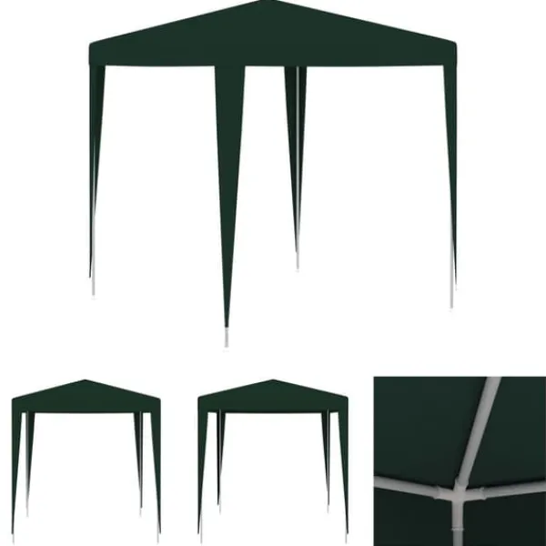 Outlet The Living Store professionelt festtelt 2x2 m grøn - Festtelte & havepavilloner Telte & Lysthuse
