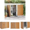 Skure, Garager & Carports^The Living Store redskabsskur til haven 225x89x161 cm galvaniseret stål brun - Skure & Redskabsskure
