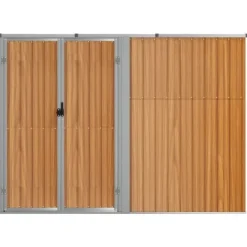 Skure, Garager & Carports^The Living Store redskabsskur til haven 225x89x161 cm galvaniseret stål brun - Skure & Redskabsskure