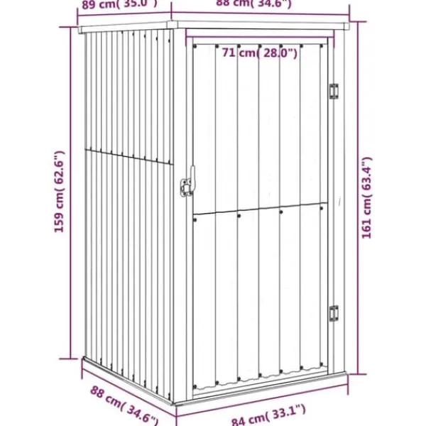 Skure, Garager & Carports^The Living Store redskabsskur til haven 88x89x161 cm galvaniseret stål grøn - Skure & Redskabsskure