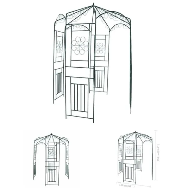 Online The Living Store rosenbue 250 cm mørkegrøn - Havebuer, espalierer & pergolaer Buer, Spalier, Lysthuse Uden Tag