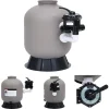 Pool- & Spatilbehør^The Living Store sandfilter til pool med sidemontering 6-vejsventil grå - Pool & spa – filtre