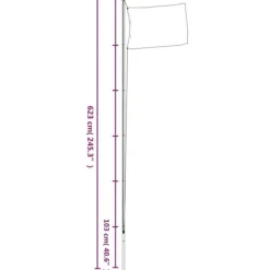 Clearance The Living Store sektionsinddelt flagstang 6,23 m aluminium sølvfarvet - Flag & vimpler Flag & Vindposer