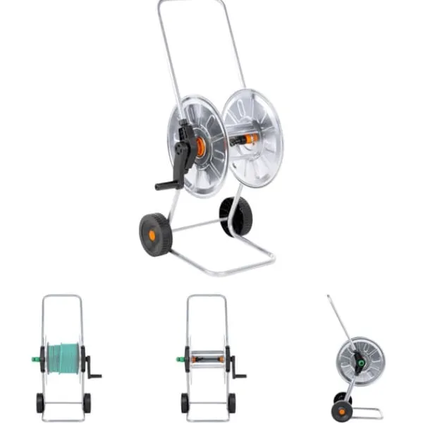 Hot The Living Store slangetromle til 50 m 1/2" eller 35 m 3/4" slange stål - Opbevaring af haveslanger Vanding